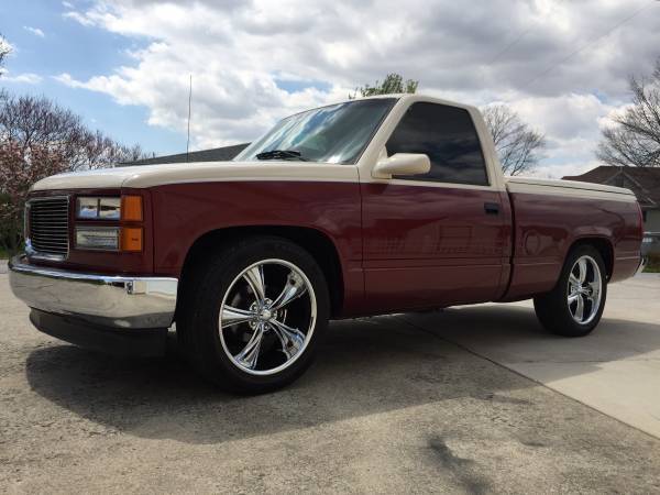 gmc sierra C/K 1500 red white two tone short bed 20" lowered bed liner tint hot 1994 GMC Sierra 1500