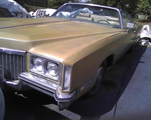 Gold with white top, condition poor to fair, Cadillac Eldorado convertible 1972 1972 Cadillac Eldorado