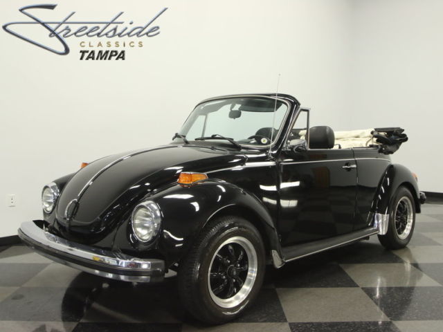 GORGEOUS TRIPLE BLACK CONVT., FRESH 1600 CC, FACT A/C, NICE INTERIOR, A+ BEETLE 1979 Volkswagen Super Beetle