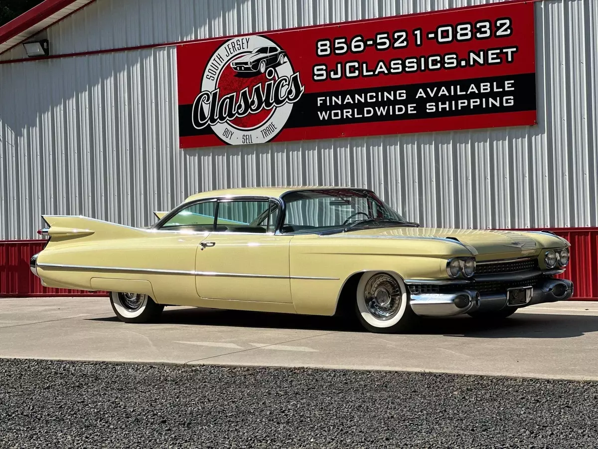 Gotham Gold '59 Deluxe Coupe Deville Air Ride 390 V8 A/C Stunner! 1959 Cadillac Coupe DeVille Deluxe, Gotham Gold, Air Ride 390 V8 A/C Stunner!