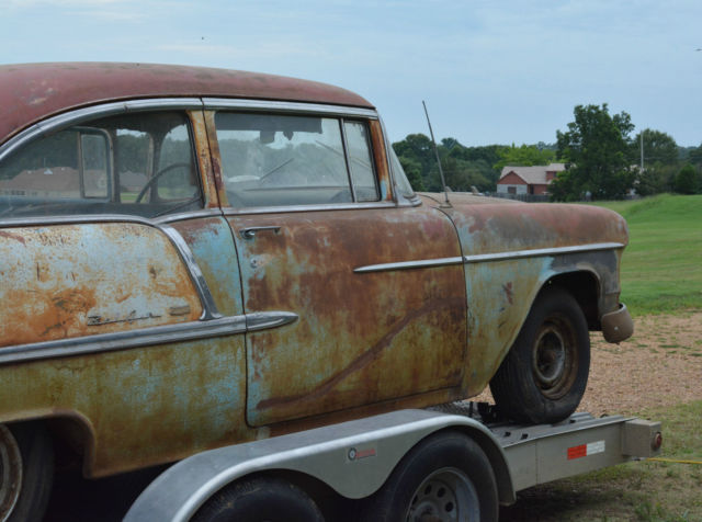 GRANDMA'S BARNFOUND/ALL ORIGINAL V8 1955 CHEVROLET BELAIR 2 DOOR SEDAN PROJECT 1955 Chevrolet Bel Air/150/210