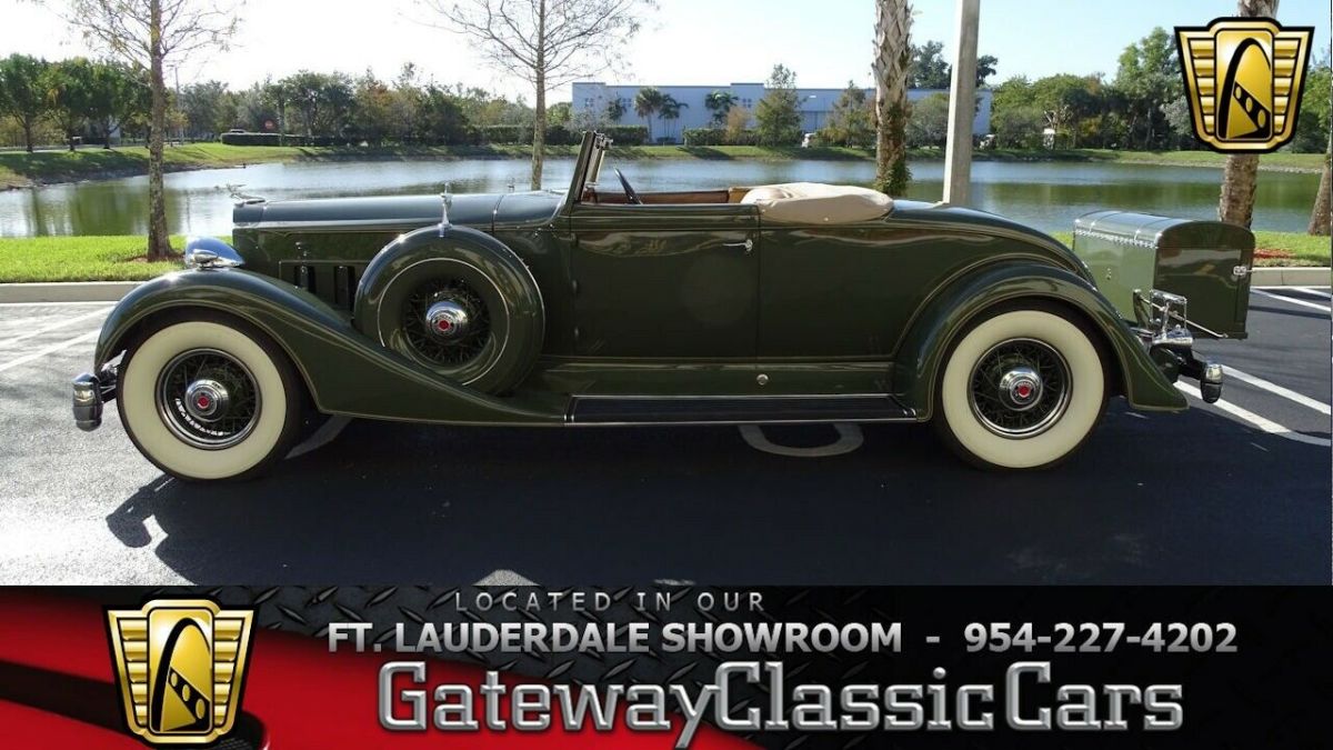 Green 1934 Packard Super Eight Convertible 384 CID Straight 8 3 Speed Manual Av 1934 Packard Super Eight