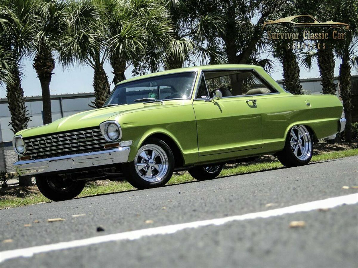 Green Chevrolet Nova with 82763 Miles available now! 1964 Chevrolet Nova Chevy II Restomod