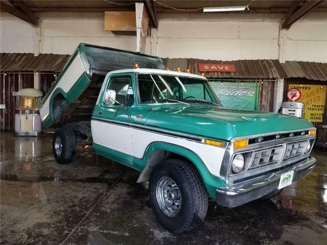 Green Ford F-150 with 72,635 Miles available now! 1977 Ford F-150 Ranger XLT Regular Cab Dump Box