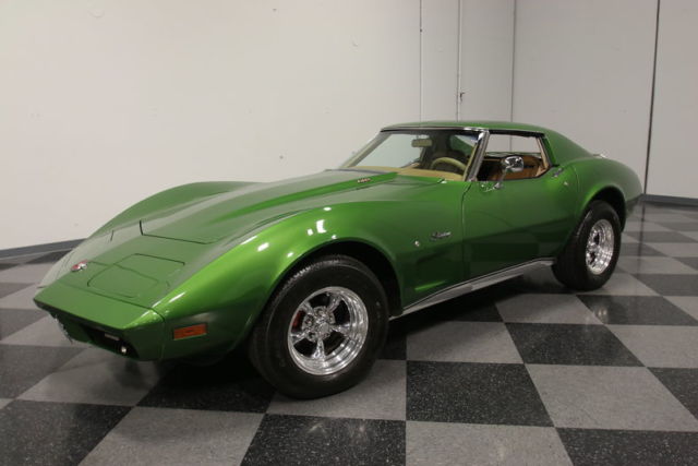 GREEN IS FOR THE $, TAN IS FOR THE HONEY, CRATE 350, A/C, T-TOPS, DIALED IN C3!! 1974 Chevrolet Corvette L-82