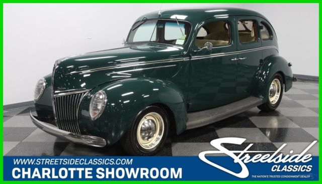 green tan air conditioning chevy swap suicide door chrome vintage classic 1939 1939 Ford Deluxe Sedan