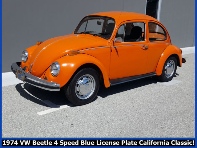 GROOVY 1974 VOLKSWAGEN VW BEETLE! BLUE LICENSE PLATE CALIFORNIA CLASSIC BUG! 1974 Volkswagen Beetle - Classic BEETLE BUG