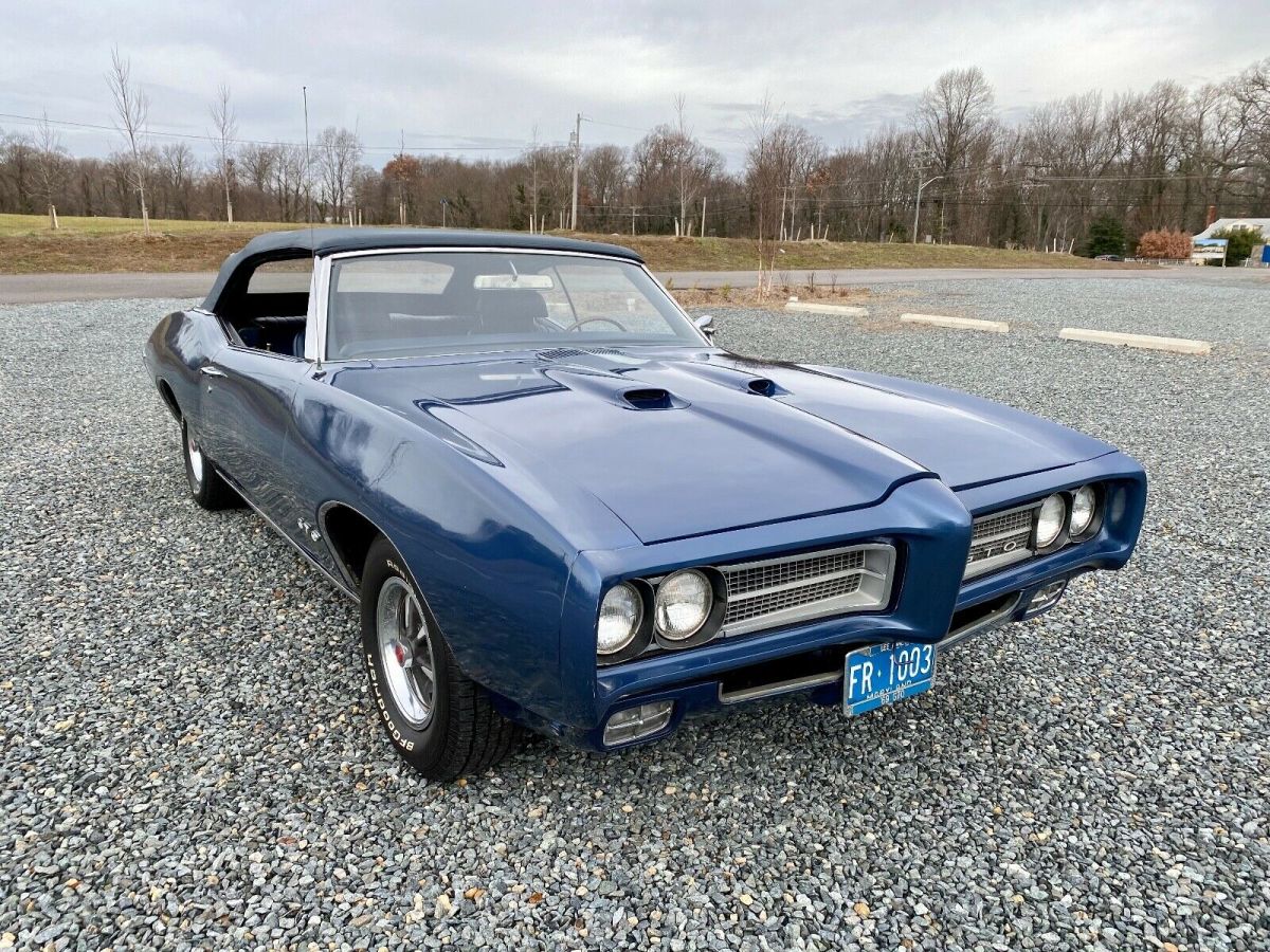 GTO CONVERTIBLE ONE OWNER 400V8 HURST 3 SPD NUMBERS MATCHING TRIPLE BLUE PS PDB 1969 Pontiac GTO GTO CONVERTIBLE 400V8 HURST 3SPD NUMBERS MATCHING