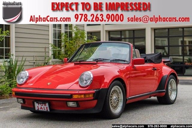 Guards Red Porsche 911 at AlphaCars & Ural of New England 1986 Porsche 911 Carrera Cabriolet M491 Turbo Look