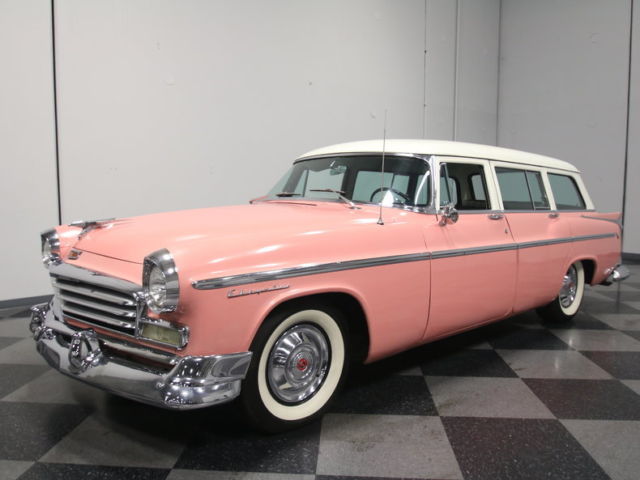 HARD-TO-FIND WINDSOR WAGON, 331 V8, 4BBL, PUSH-BUTTON AUTO, DUALS, PINK & PLAID 1956 Chrysler Windsor
