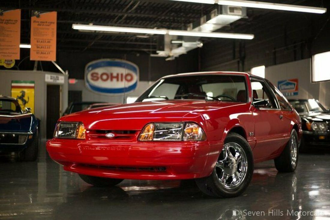 Hatchback, STUNNING CONDITION, Low Miles, Red/Red, Marti Report, PRICED TO SELL 1991 Ford Mustang LX, 5-Speed Manual