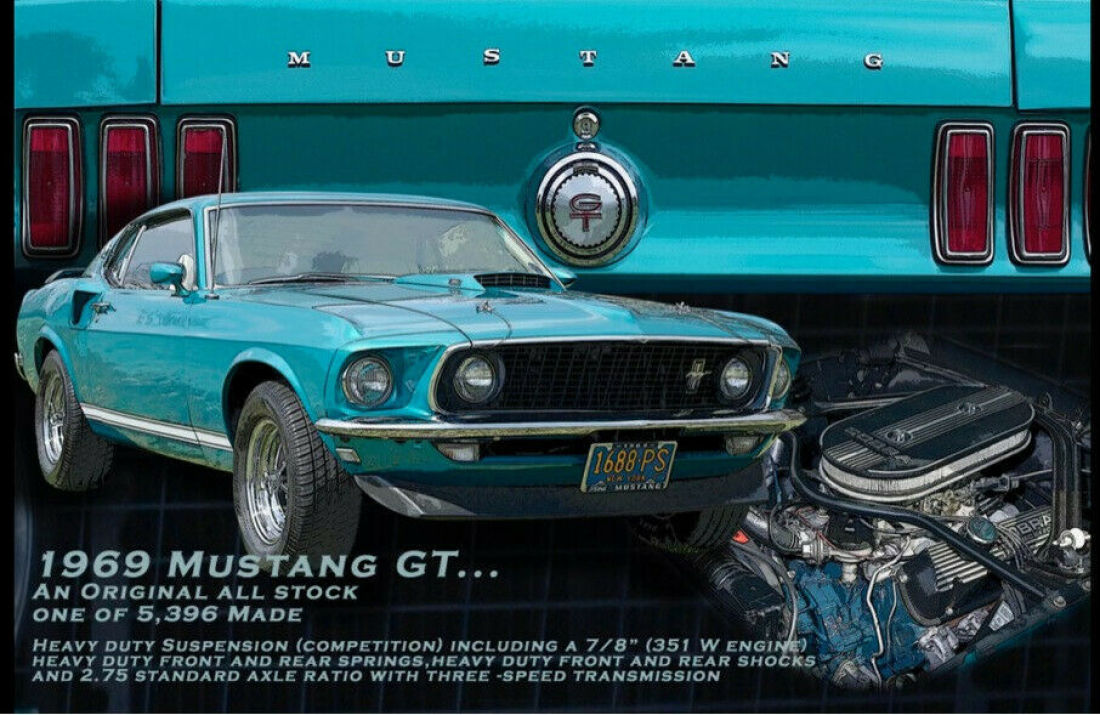 Highly documented, signed by Carroll Shelby, has appeared in TV ads and books 1969 Ford Mustang GT