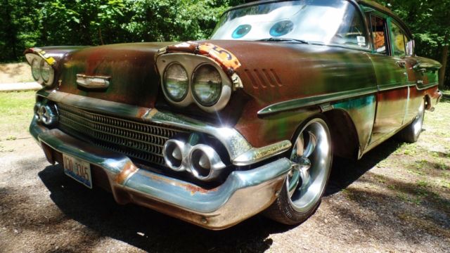 Hot 1958 Chevrolet Delray Rat Rod Cruiser w/ 18" Ridler Wheels Power Seats 1958 Chevrolet Impala Chevy Delray