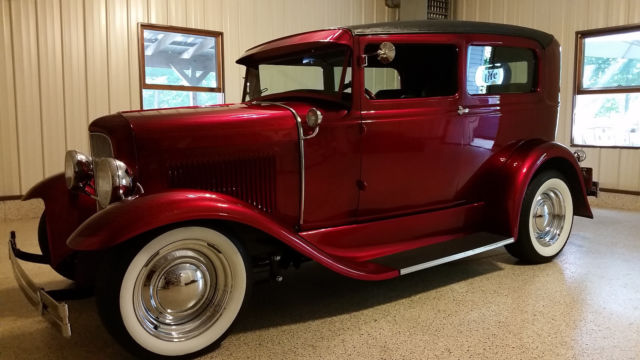Hot Rod - Chopped - Real Candy Apple Red - Professionally Built V8 Automatic 32 1930 Ford Model A Tudor Sedan Street Rod