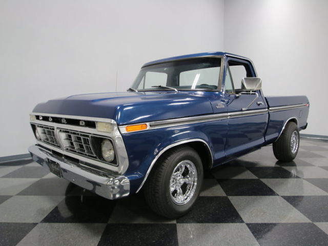 HOUNDSTOOTH SEAT, G-CODE 302, FRONT DISC BRAKES, POWER STEERING, SOLID PICKUP 1977 Ford F-100