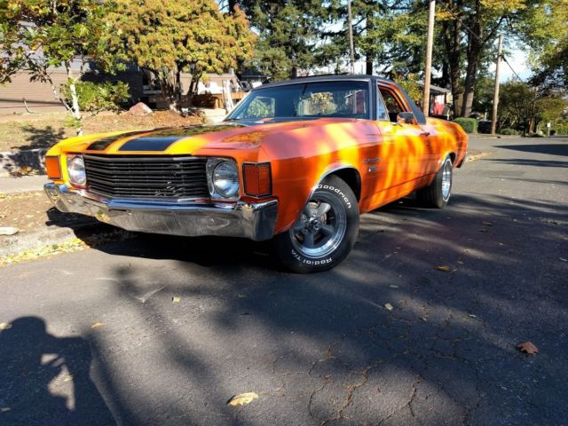 Hugger Orange Rally Stripe 1972 Elcamino Big Block Automatic 454 Head Turning 1972 Chevrolet El Camino