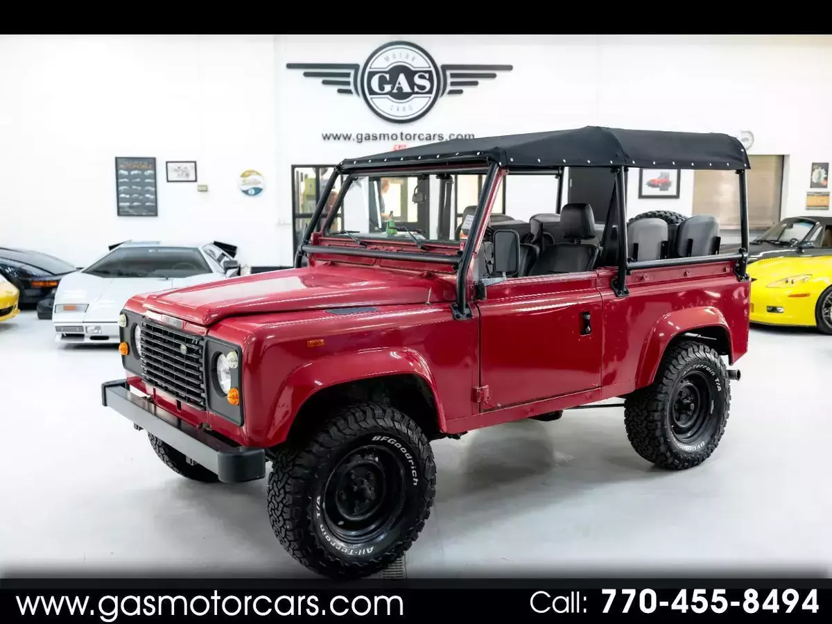 Land Rover Defender 90 Red with 1048 Miles, for sale! 1990 Land Rover Defender 2dr Convertible