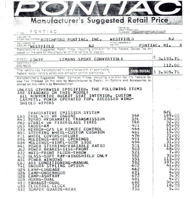 1972 Pontiac Le Mans Sports Convertible - photo 3