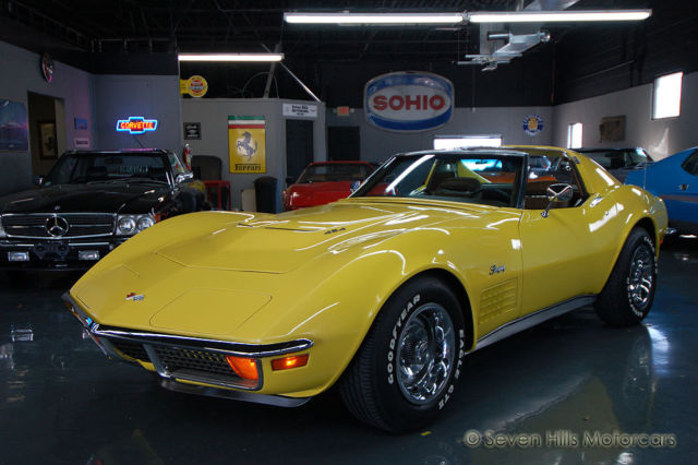 LOW MILES, 454ci Big Block, A/C PS PB PW Tilt, Yellow/Saddle, PRICED TO SELL!! 1972 Chevrolet Corvette Stingray LS5 #'s Match