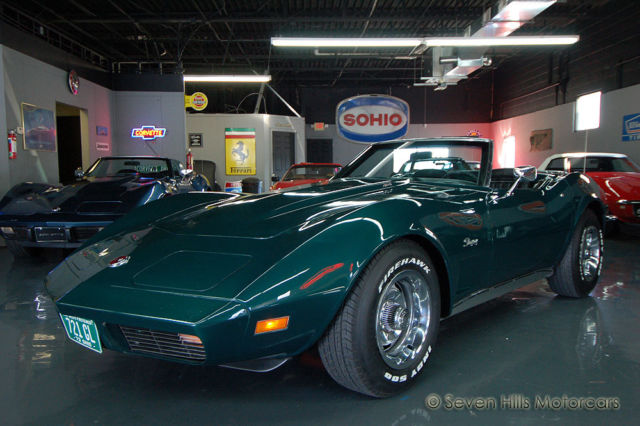 LS4 454ci Big Block, BEAUTIFUL CONDITION, Rare Blue-Green/Black, Auto A/C PS PB 1973 Chevrolet Corvette #'s Match Convertible