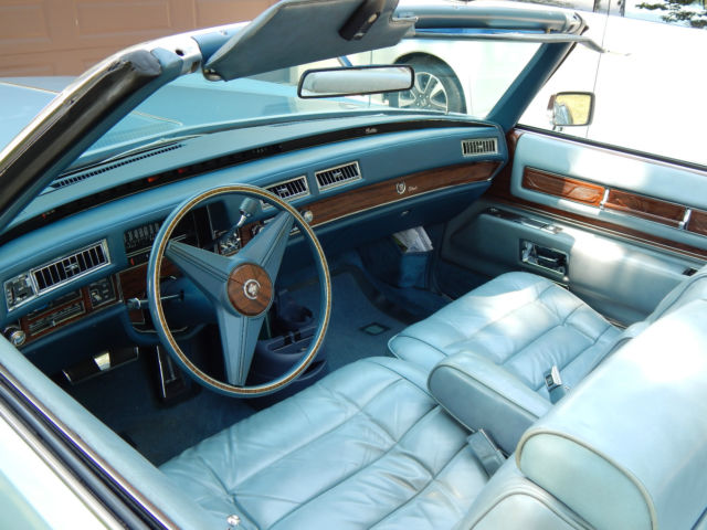 1976 Cadillac Eldorado Lt Blue Leather w/Navy Blue Vinyl Top - photo 5