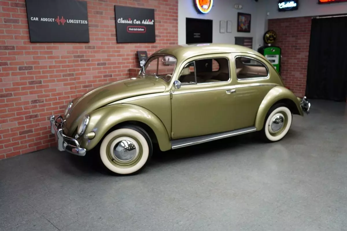 <p>1957 Volkswagen Beetle 497 Miles Diamond Green Coupe 1200 cc 4 Speed Manual</ 1957 Volkswagen Beetle