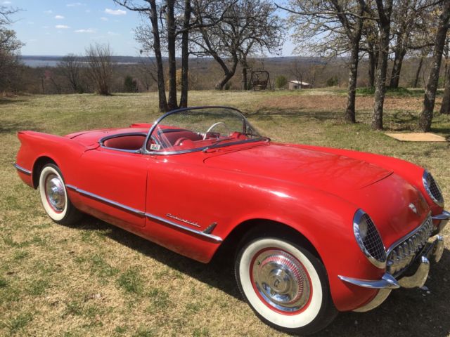 Lucy is here. 1954 corvette red. 1954 Chevrolet Corvette
