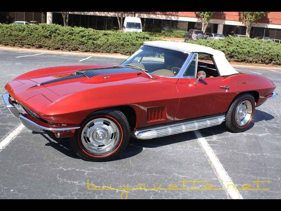 Marlboro Maroon w/Black stinger Corvette Buyavette inc Atlanta 1967 Chevrolet Corvette Convertible