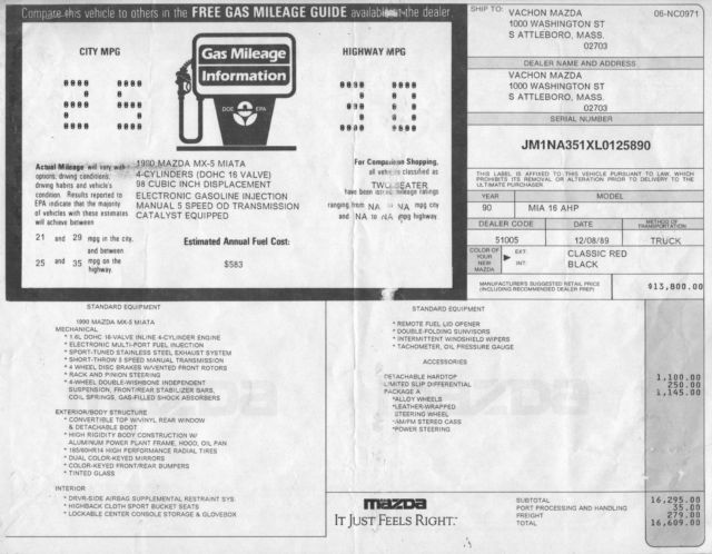 1990 Mazda MX-5 Miata Refer to invoice - photo 7