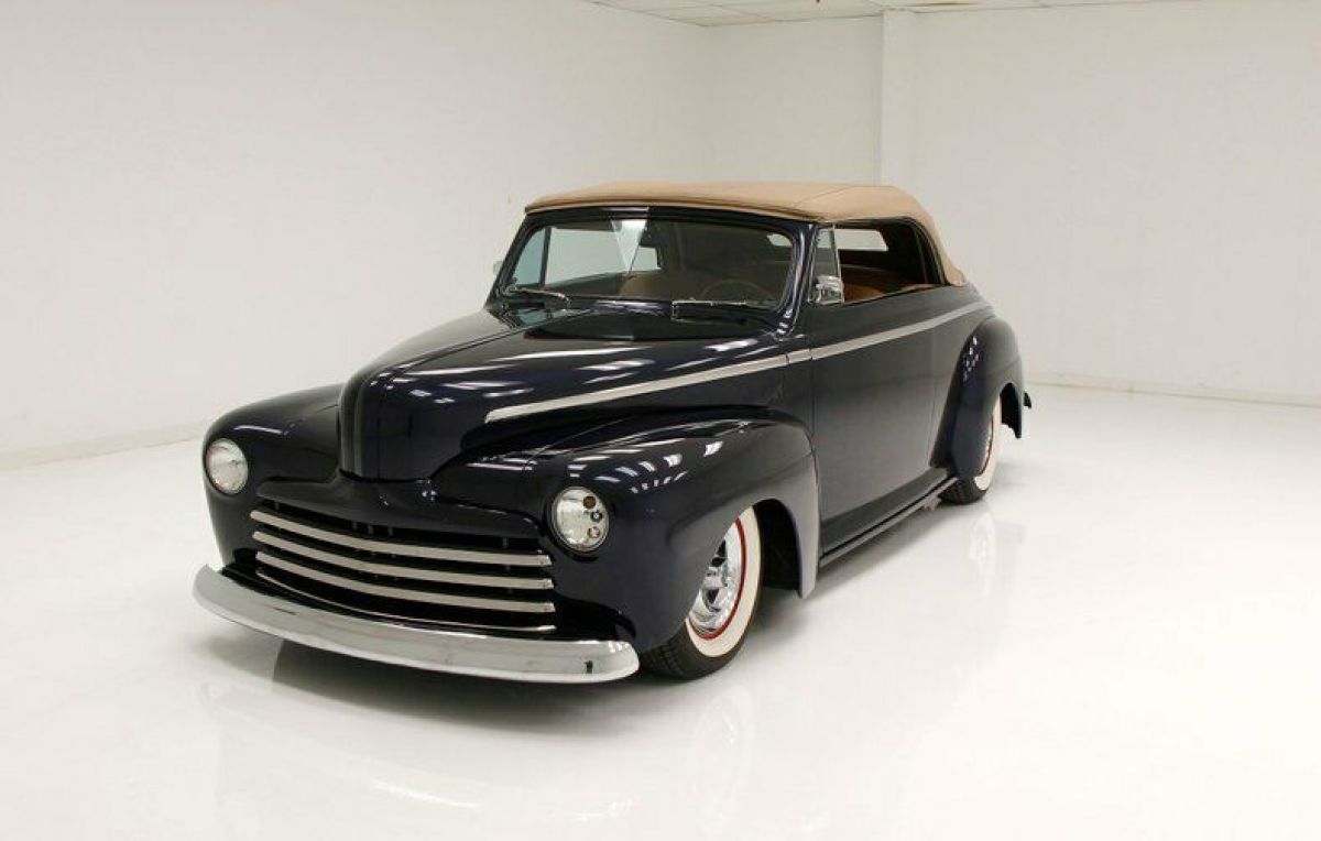 Midnight Blue Paint/350ci Crate Engine/Frame Off Restoration 1947 Ford Super Deluxe Convertible