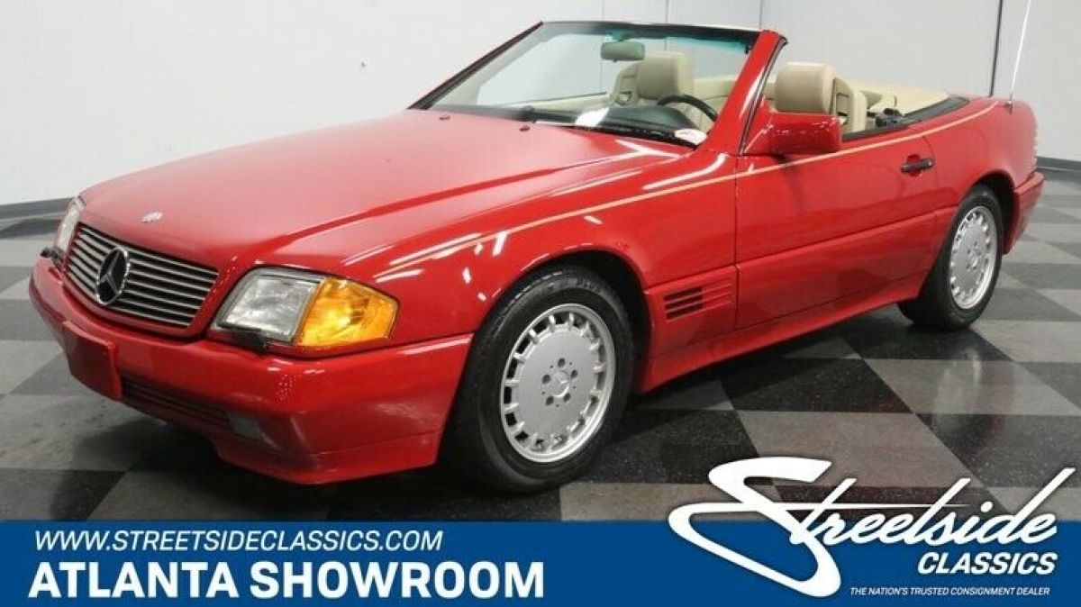 modern classic chrome european benz 300sl 3.0 liter inline 6 5-speed manual red 1991 Mercedes-Benz 300-Series