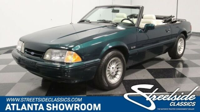 modern classic fomoco lx 7-up 5.0 v8 auto transmission convertible green 1990 Ford Mustang LX 7-UP Edition