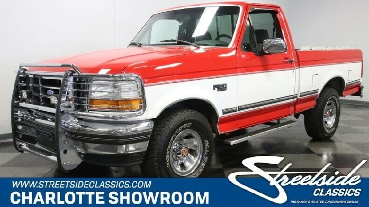 modern classic obs automatic chrome short bed truck 2 tone gray cloth interior 1993 Ford F-150 XLT