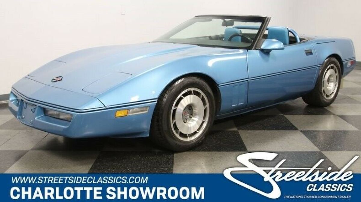 modern classic Vette C4 drop rag top low mileage blue leather Hypertech 1987 Chevrolet Corvette Convertible