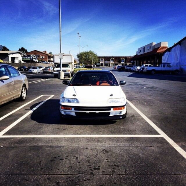 Morning Frost White Honda CR-X SiR JDM H22 Kosei K1 Greddy Tannabe Eibach Momo 1991 Honda CRX HF