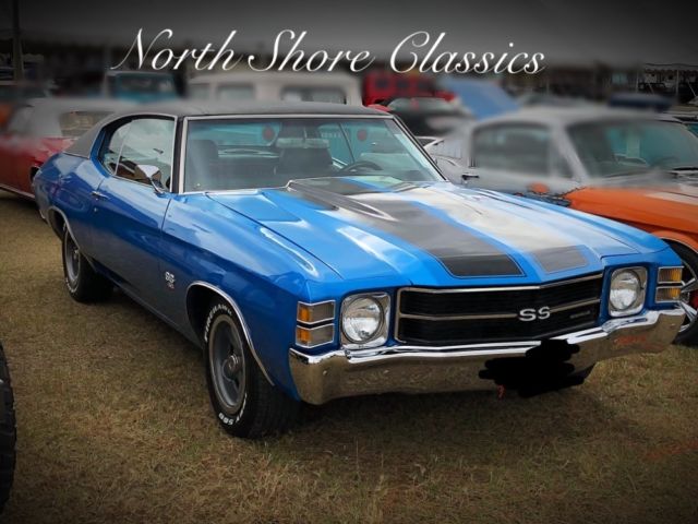 Mulsanne Blue Chevrolet Chevelle with 48,000 Miles available now! 1971 Chevrolet Chevelle -SS-BIG BLOCK 454-COWL INDUCTION HOOD-NICE PAINT-