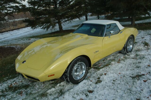 Museum quality 1974 big block 454 Corvette yellow with a tan interior 1974 Chevrolet Corvette --