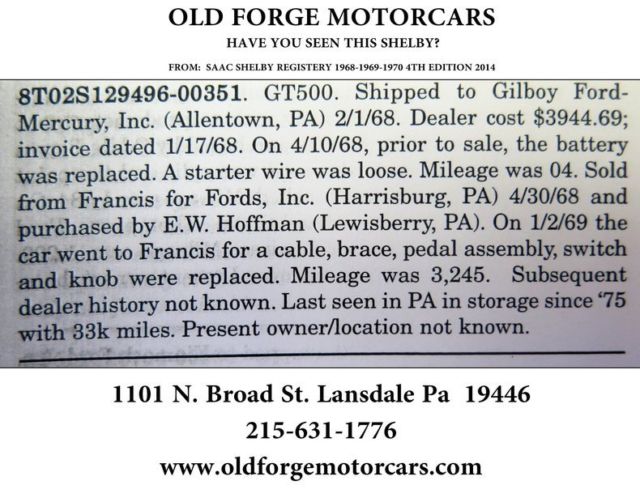 1968 Shelby GT500 - photo 2