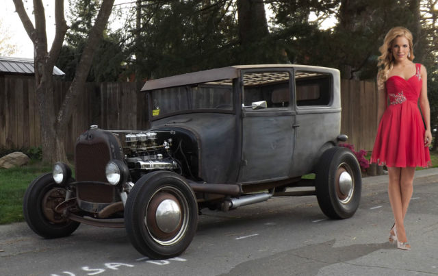 Nailhead V8 3-spd Trans Tradional Daily Driver Hot Rat Rod Tudor Jalopy 1926 Ford Model T Model A Frame V8 Henry Ford Suspension