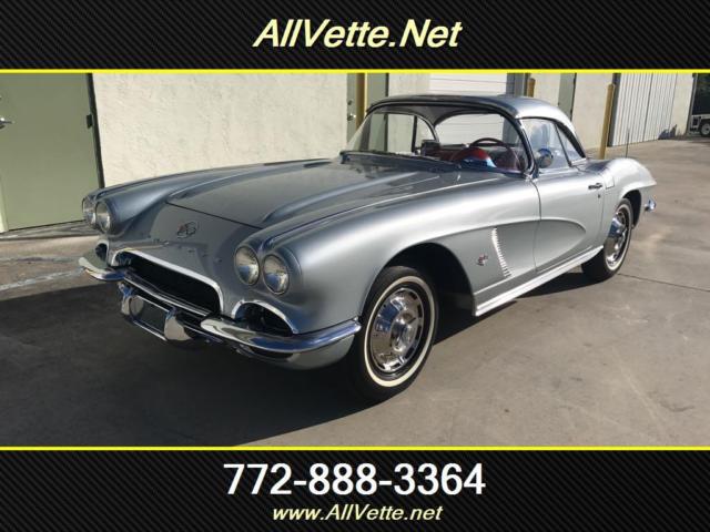NCRS Top Flight Frame Off 327/340 HP #'s Silver/Red 2 Tops PW Same owner 25 YR 1962 Chevrolet Corvette