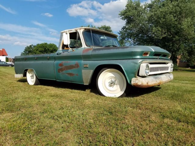Near original, lowered 65 C-10 with a great patina, Transit Wheels, Long Bed, V8 1965 Chevrolet C-10 Fleet Side