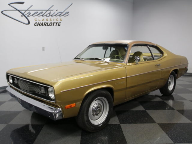 NICE & SOLID, BUILT 360 V8, 727 AUTO, COLD A/C, FRNT PWR DISC/STEER, NICE PNT! 1972 Plymouth Duster Gold Duster