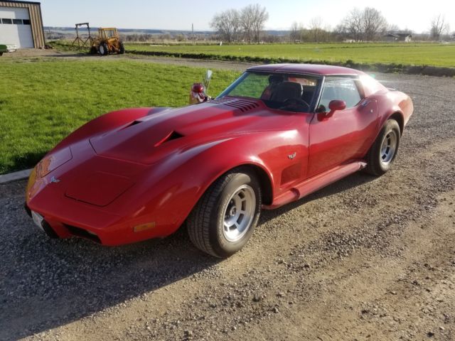Nice red 1977 chevy corvette with luggage rack and side pipes, trades... 1977 Chevrolet Corvette