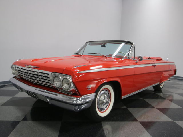 NICE RED ON RED DROP TOP, 348CI MOTOR, TRI-POWER SETUP, POWER STEERING & BRAKES 1962 Chevrolet Impala