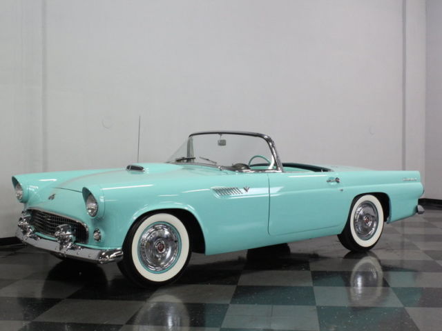 NICELY RESTORED, THUNDERBIRD BLUE, NICE WHITE SOFT TOP, GREAT EARLY T-BIRD! 1955 Ford Thunderbird