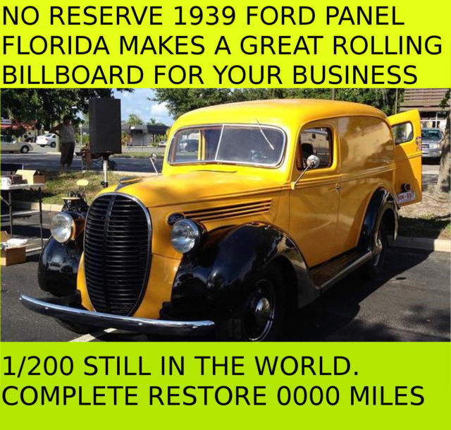 NO RESERVE 1939 Ford Pickup Complete Restoration 1/200. Own A Piece of History 1939 Ford Other Pickups NO RESERVE 1939 FORD PANEL DELIVERY TRUCK: 1/200
