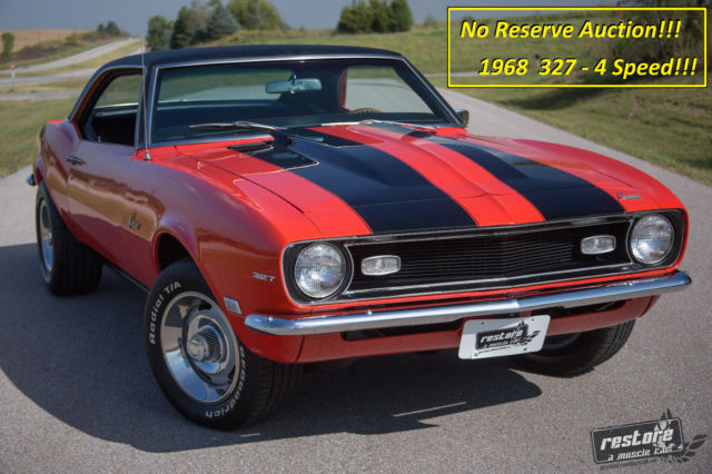 No Reserve - 1968 Chevrolet Camaro 327 - 4spd, Hugger Orange with Black Interior 1968 Chevrolet Camaro