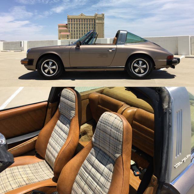 NO RESERVE 1977 PORSCHE 911 S TARGA 96K ORIGINAL MILES RARE TARTAN INTERIOR 1977 Porsche 911 911 PORSCHE GERMAN TARGA 5 SPEED BROWN RARE CLEAN