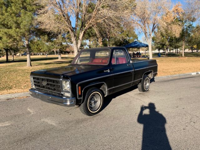 NO RESERVE 1979 CHEVROLET SILVERADO BIG 10 SHORTBED BLACK WITH RED INTERIOR 1979 Chevrolet C/K Pickup 1500 SILVERADO BIG 10
