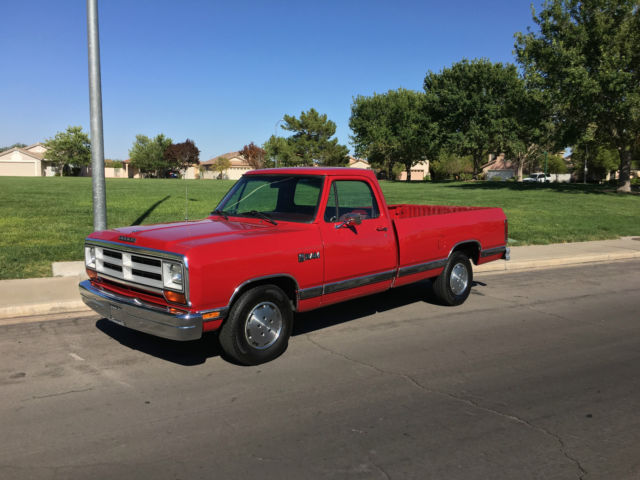 NO RESERVE 1989 DODGE D100 1/2TON 41K ORIGINAL MILES 318 V8 ICE COLD A/C 1989 Dodge Other Pickups DODGE LONG BED RED D100 V8 318 1989